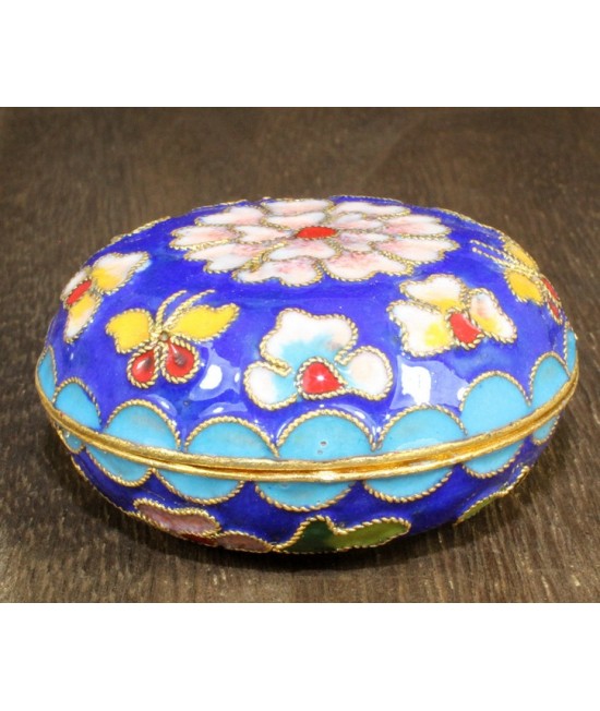 景泰藍花絲 2寸粉盒 景泰藍花絲 2寸粉盒